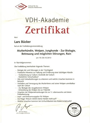 4. VDH Zertifikat